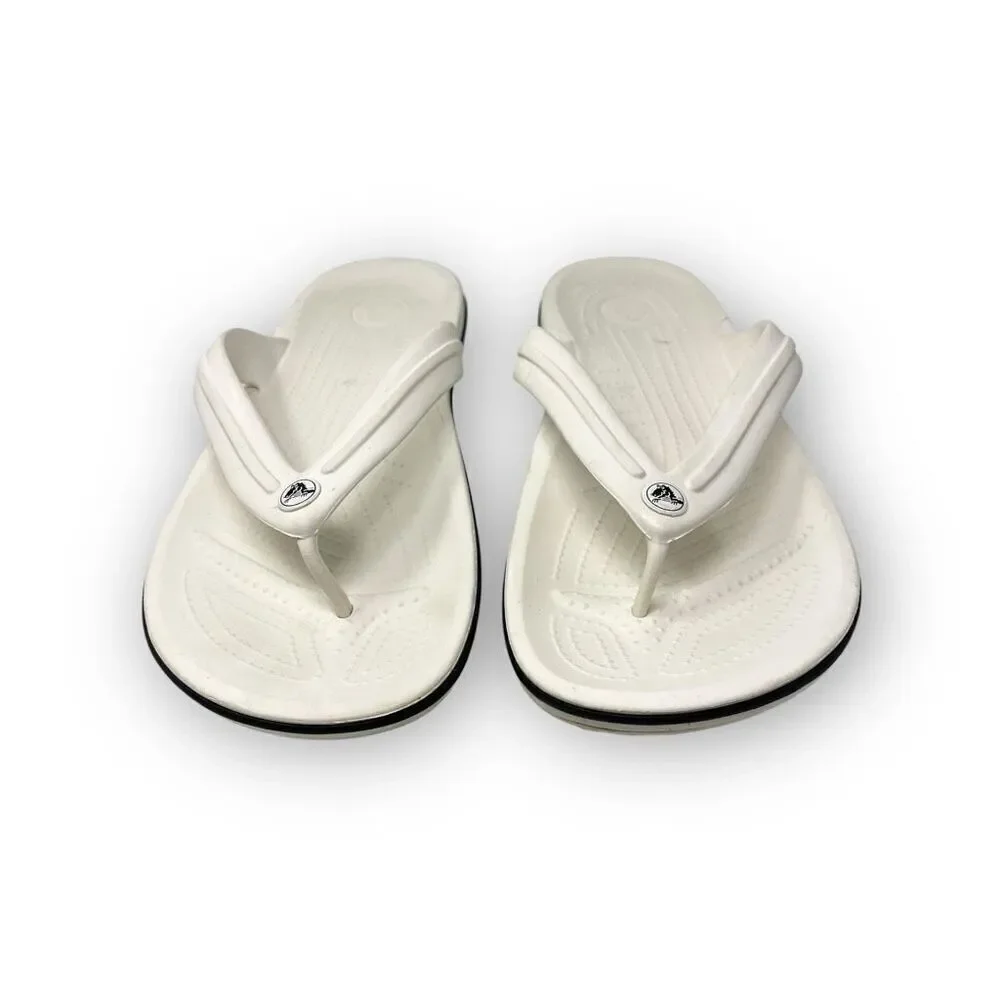 Crocs Crocband Flip Flops White Sandals Men’s Size 11